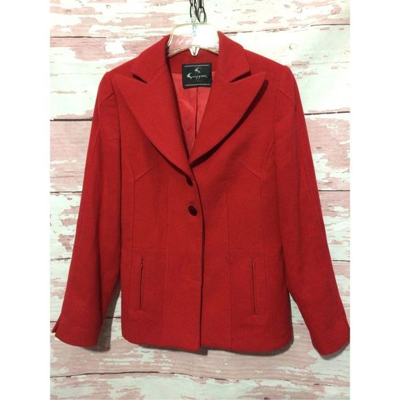 Scappini Italy Red Jacket / Coat Lined Size 38 ~ Excellent - Picture 16 of 16